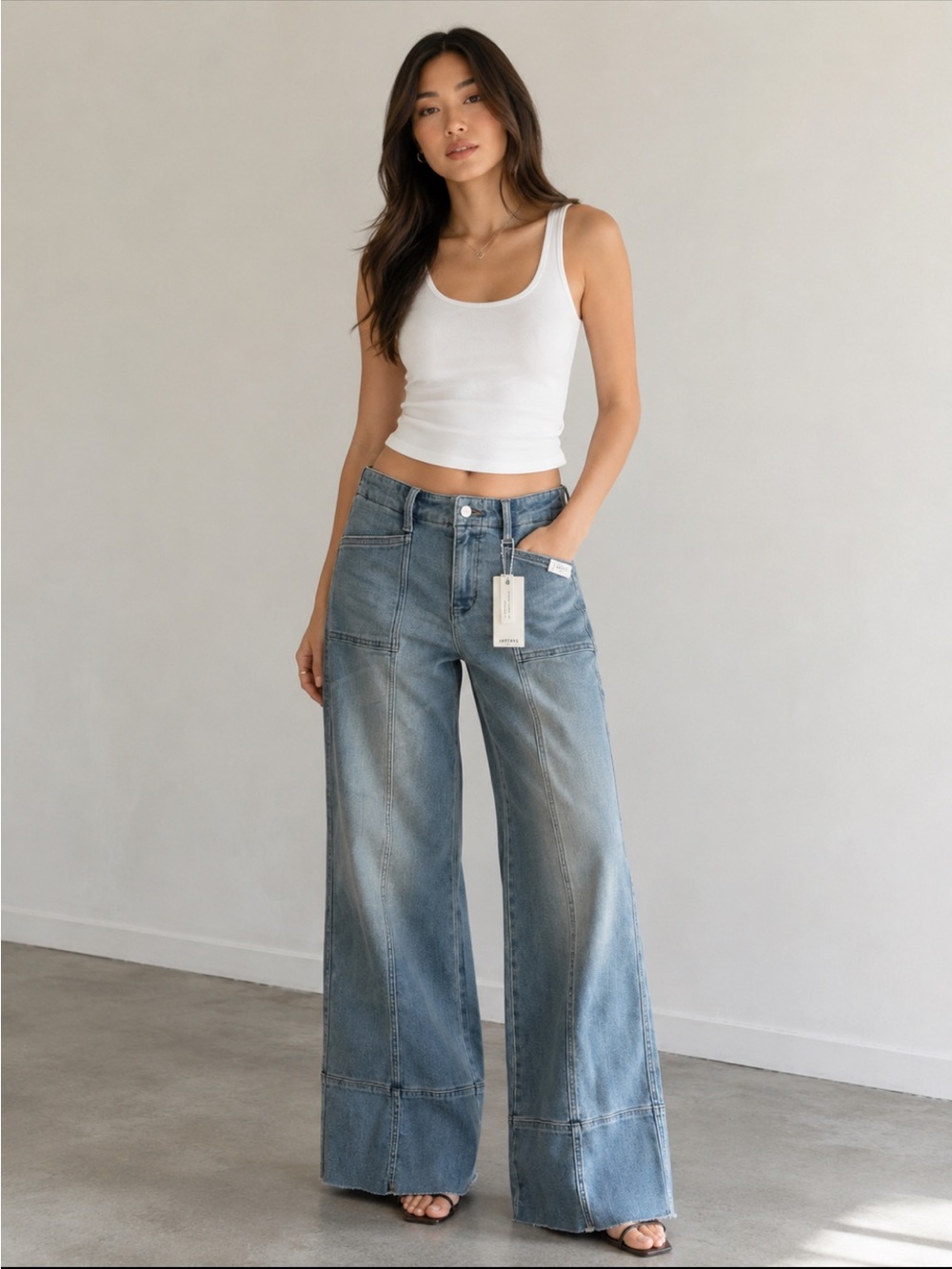 Artemis Vintage NWT Wide-Leg Patch Seam Jeans